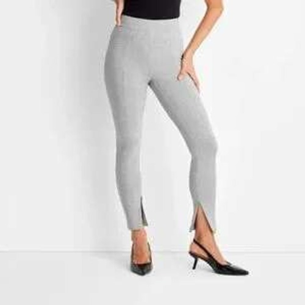 NWT A New Day Women's Small Gray High-Waisted Slim Fit Ankle Zip Ponte Leggings